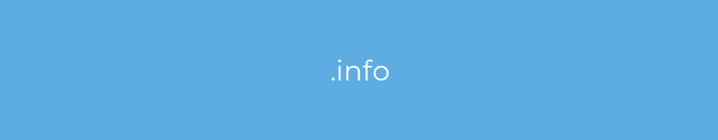 La imagen muestra un fondo azul con un texto centrado en letras blancas que muestra la palabra Dominio-info 