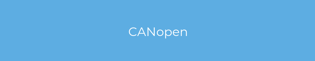 La imagen muestra un fondo azul con un texto centrado en letras blancas que muestra la palabra canopen 