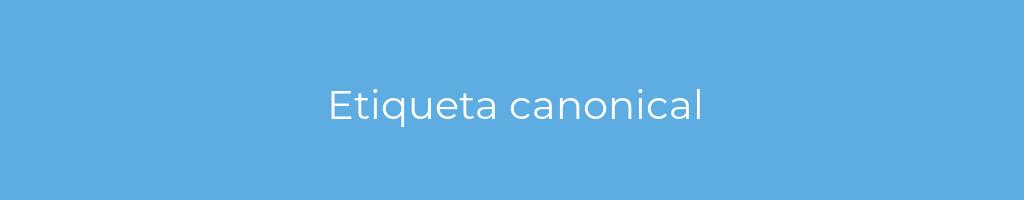La imagen muestra un fondo azul con un texto centrado en letras blancas que muestra la palabra etiqueta-canonical 