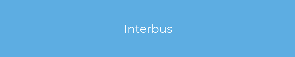 La imagen muestra un fondo azul con un texto centrado en letras blancas que muestra la palabra interbus 