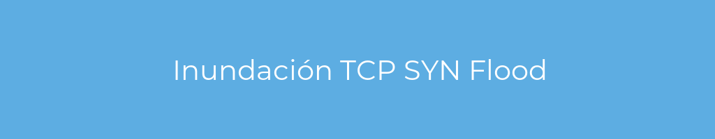 La imagen muestra un fondo azul con un texto centrado en letras blancas que muestra la palabra inundacion-tcp-syn-flood 