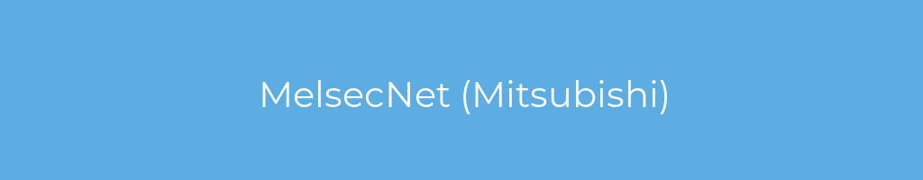 La imagen muestra un fondo azul con un texto centrado en letras blancas que muestra la palabra melsecnet-(mitsubishi) 