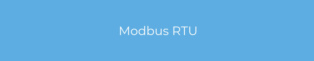 La imagen muestra un fondo azul con un texto centrado en letras blancas que muestra la palabra modbus-rtu 