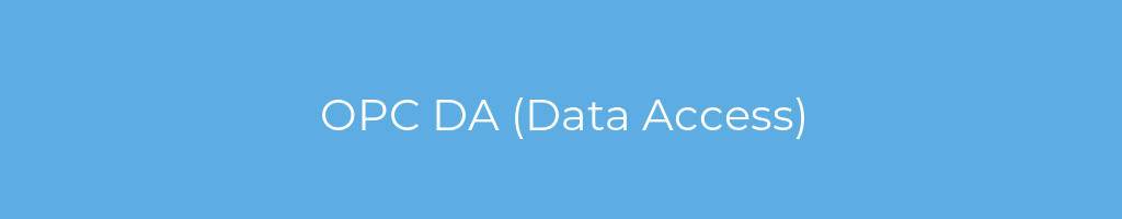 La imagen muestra un fondo azul con un texto centrado en letras blancas que muestra la palabra opc-da-(data-access) 