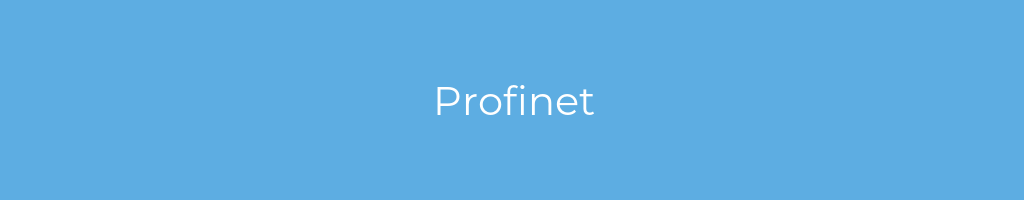 La imagen muestra un fondo azul con un texto centrado en letras blancas que muestra la palabra profinet 
