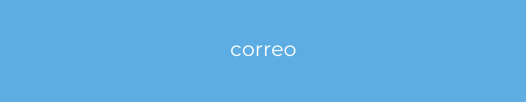 La imagen muestra un fondo azul con un texto centrado en letras blancas que muestra la palabra correo 