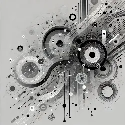 dns, linux, windows La imagen es abstracta en escala de grises, con formas geométricas suaves y patrones sutiles que sugieren conexiones o flujos de datos. No hay figuras reconocibles, solo sombras y líneas que crean una sensación de red o movimiento, todo en tonos grises.