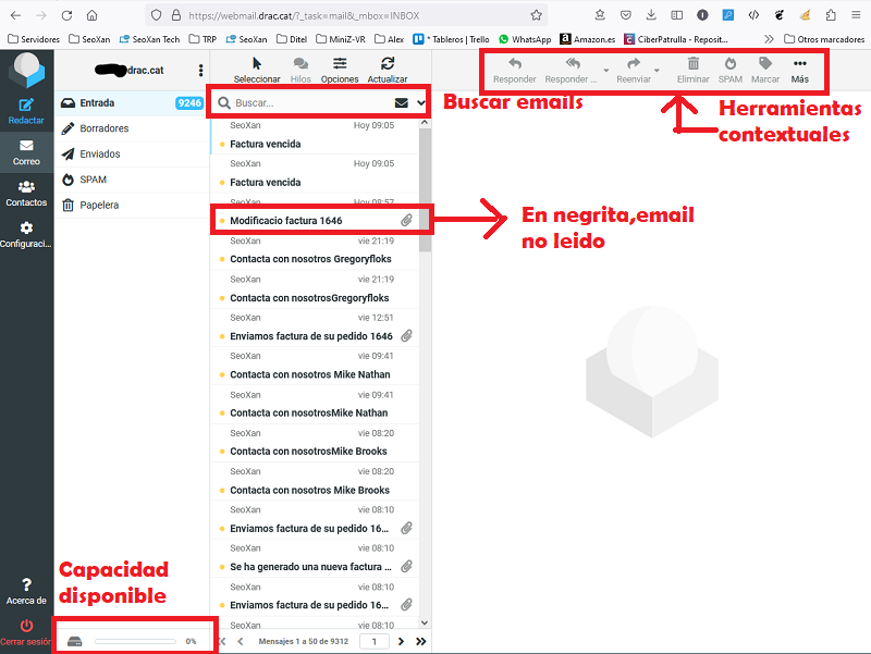 roundcube inbox