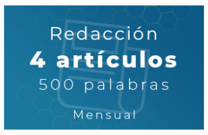 Redacción de contenido 4 artículos en blog x 500 Palabras (Mensual)