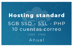 Hosting Standard - 5Gb SSD, SSL, php, 10 Cta correo (Anual)