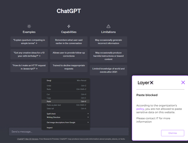 LayerX es una solución a las fugas de información por usar ChatGPT